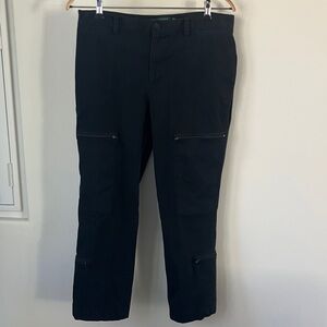 LAUREN RALPH LAUREN Premium Black Cotton Cargo Crop Pants Women’s Size 14